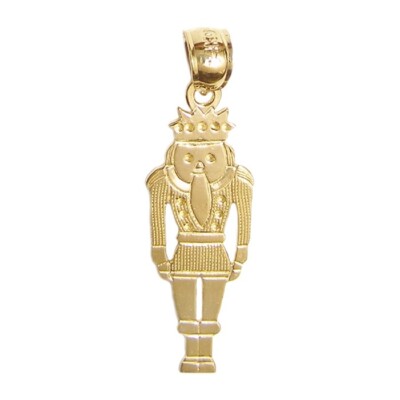 Neu 14k Gelbgold Nussknacker Charm Anhänger