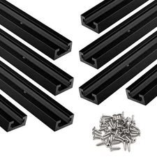 8PCS T Track 48inch Aluminum Double-Cut Jig Profile Woodworking Project (Black)