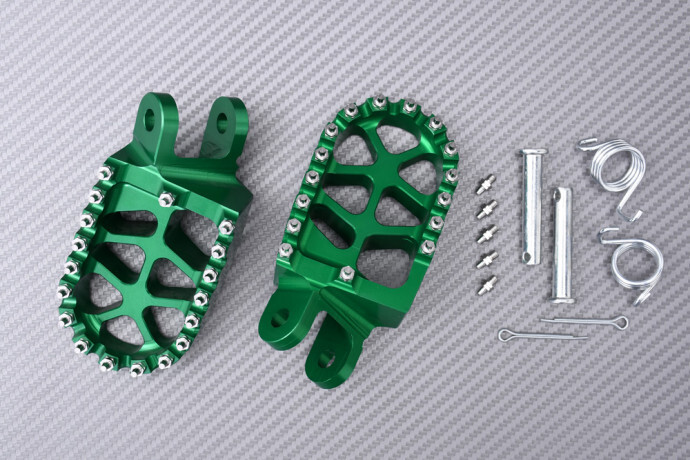 Repose-pieds vert alu anti-glisse pour HONDA XR 650R cross