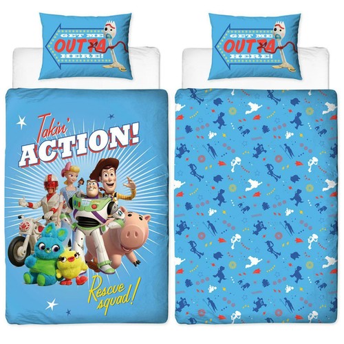 TOY STORY 4 RESCUE SQUAD SINGLE BEDDING SET CHILDREN'S REVERSIBLE DUVET COVER - Picture 2 of 2
