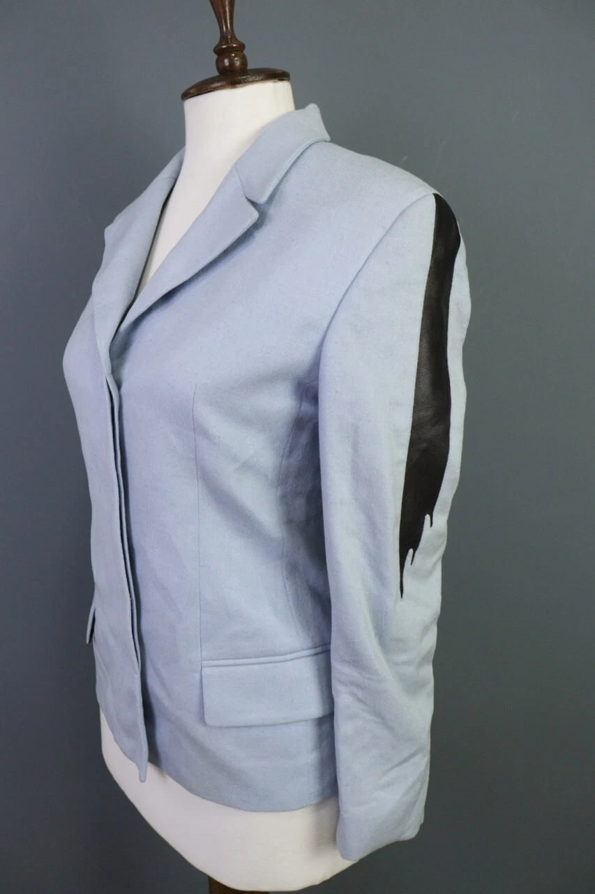 Giacca blazer GIANNI VERSACE COUTURE blu monopetto check taglia 38