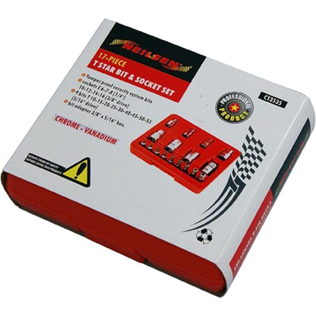 Neilsen CT0732 0732 External Feale TORX Bit Star E Socket Set 1/4 & 3/8 Dr, Black - Foto 7
