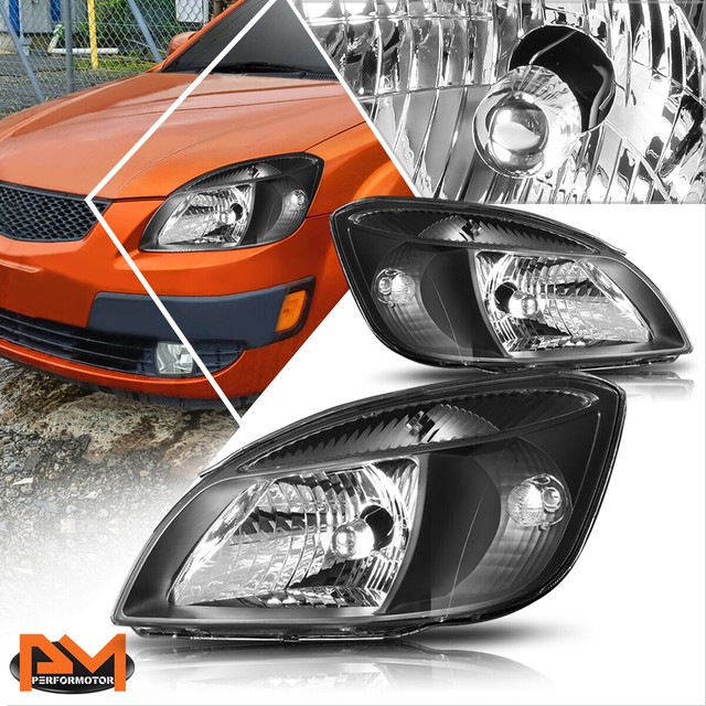 For 0608 Kia Rio 5 Direct Replacement Black Housing Clear Corner Headlight/Lamp eBay