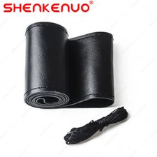 Leather Car Steering Wheel Cover Protector Good Grip Auto Accessories For 15"