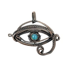 Mothers day Deal Copper Natural Apatite Evil Eye Throat Chakra Pendant Jewelry