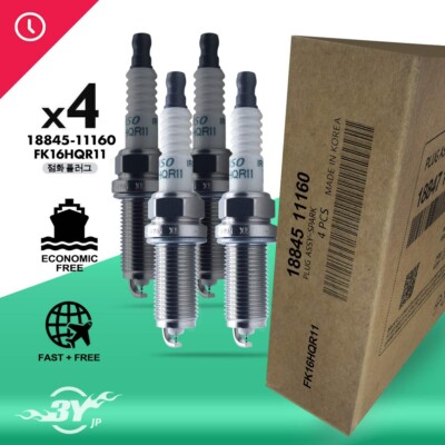 Genuine (4PC) Iridium Spark Plugs 18845-11160 Made in Japan For Hyundai Ki Denso