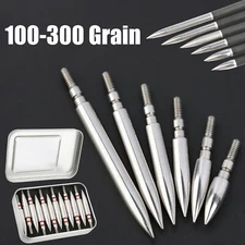 12X Archery Arrowheads 100-300Gr Screw Points Practice Steel Broadhead Target