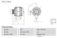 Bosch 0 986 084 760 Alternator For Seat Skoda VW
