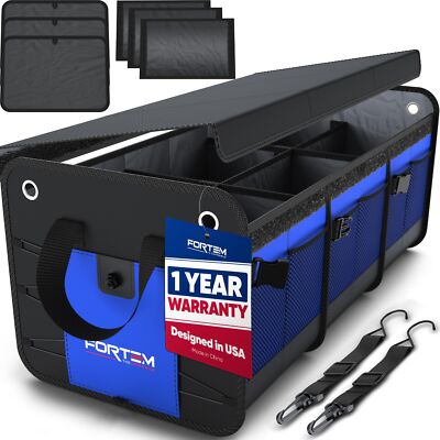 FORTEM SUV Trunk Organizer, Car Organizer, Collapsible Multi-Compartment Stor...