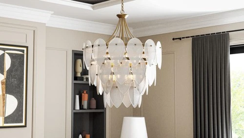 Quoizel QP6766 Lilestone 7 Light 28"W Waterfall Chandelier - Silver - Picture 4 of 12