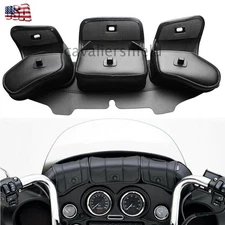 Black Windshield Bag Saddle 3 Pocket Fairing For Harley Touring Electra Glide US