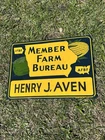 Vintage Antique Iowa Farm Bureau Corn Cob Metal Sign Tin Advertising Old