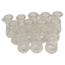 (12) CORNING PYREX Glass 25mL Micro Erlenmeyer Filtering Flask With Sidearm