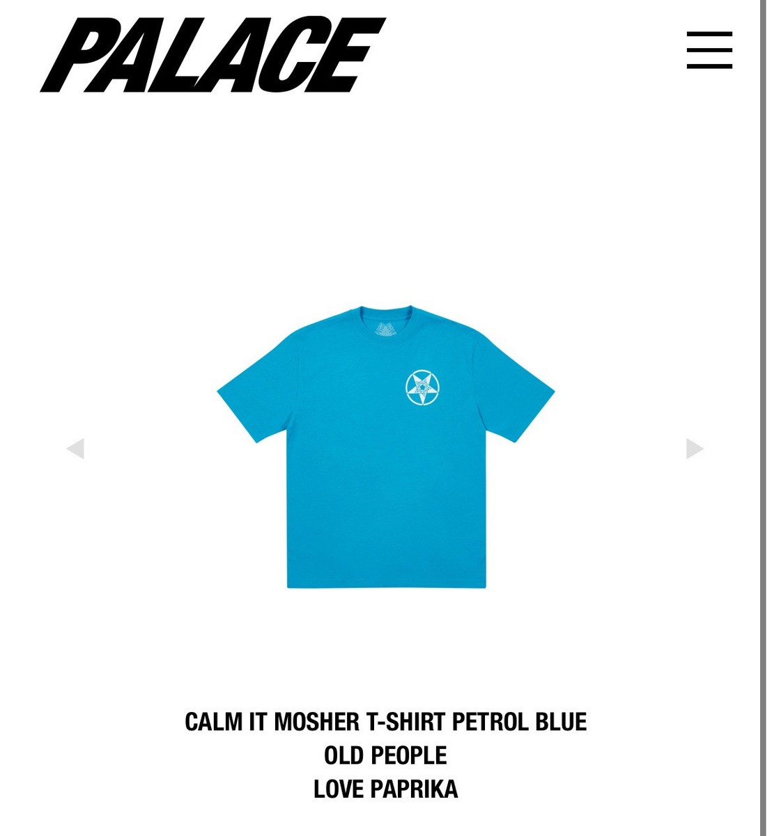 Palace Calm It Mosher T-shirt Petrol Blue Medium View 4