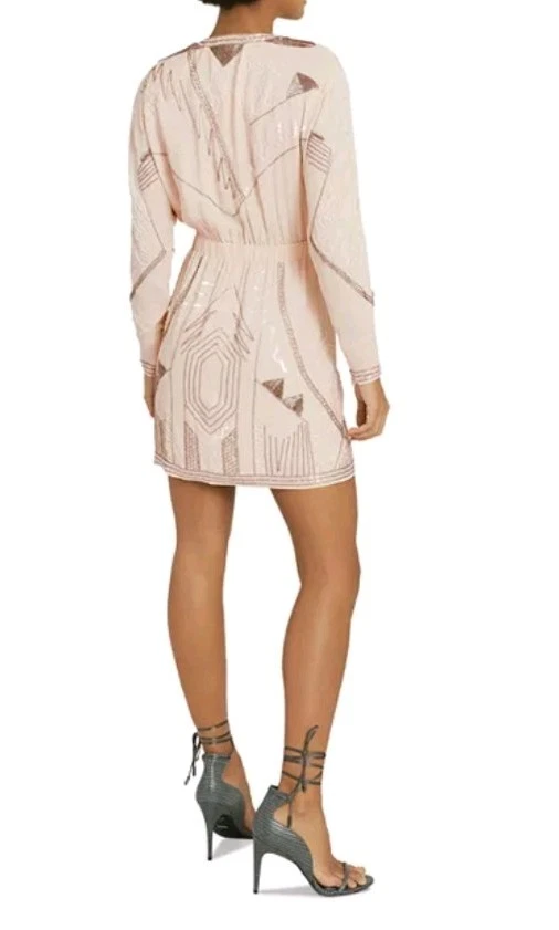 BNWT - REISS size 10 Saskia Ivory Embellished Wrap Short Party Occasion Dress - Image 4 of 4