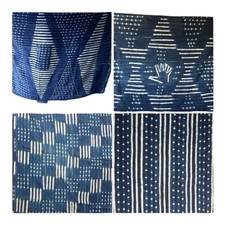 Vintage African Indigo Denim Shibori Mudcloth Mossi Burkina 60”x40” Wholesale!