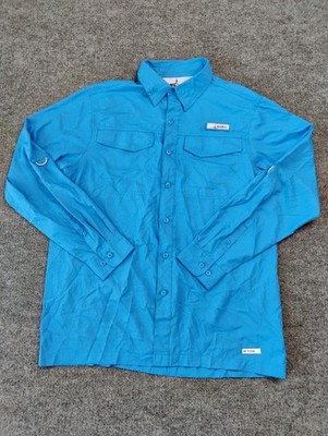 Habit Men s M Blue Fishing Shirt Solar Factor UPF 40 Long Sleeve