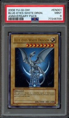 PSA10 青眼の白龍 ANNIVERSARY PACK 2008 Yu-Gi-Oh! Anniversary Pack Blue-Eyes White Dragon EN001 PSA 9