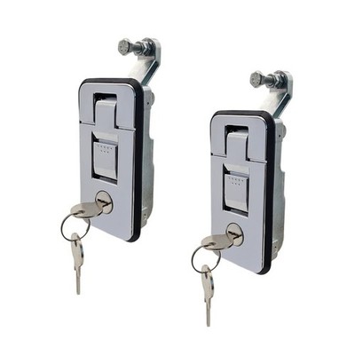 2 Sets Compression Lever Plane Lock With Keys Chrome Big For RV Trailer Campers