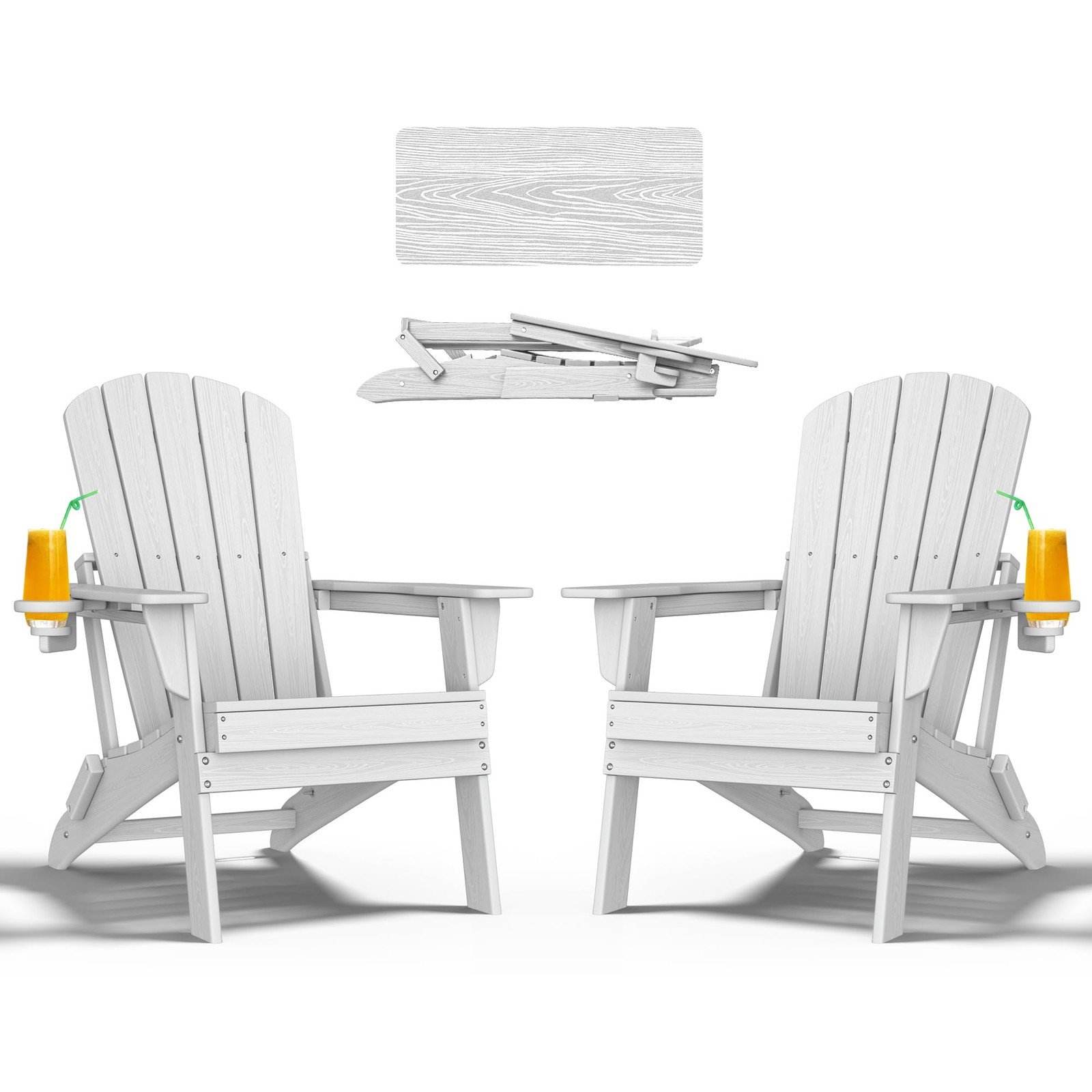 СКЛАДНОЙ СТУЛ NEVILYWOOD ADIRONDACK С УДЛИНЕННОЙ ЭРГОНОМИЧНОЙ СПИНКОЙ - 2ШТ - БЕЛЫЙ 103990₽