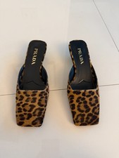 Prada Leopard Print Mules – Authentic – Size 35 – Brand New – 1I479N
