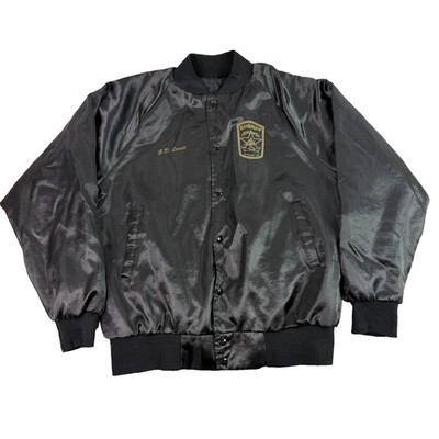 Vintage Texas Sheriff Satin Bomber Jacket USA Law Enforcement Wise County Large