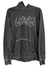 Vintage Y2k BILLABONG Distressed Gothic Hoodie Sz L Macau Grunge Skater
