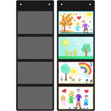 2 Pcs Storage Pocket Chart for Classroom 37.4 x 13 in 4 Pockets Hanging Wall ...