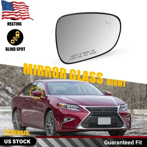 Right Passenger Side Heated Mirror Glass w/Blind Spot For Lexus LS460 2013-2017