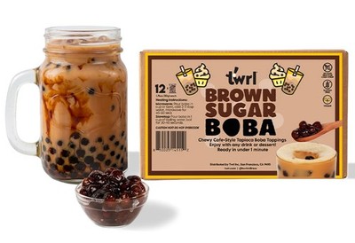 Brown Sugar Boba Pearls for Bubble Tea, 12 Single-Serve Packs, Vegan, Gluten-Fre