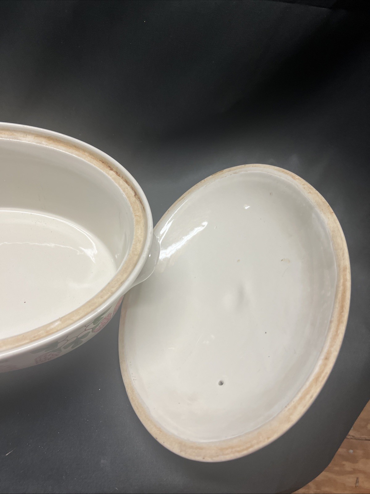 RARE Hall China Company VTG Pink Clover Oval Casserole dish # 103 US