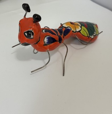 Talavera Mexican Pottery Bug Ant With Wire Legs Wall Hanging