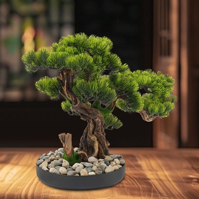 Artificial Bonsai Tree Artificial Bonsai Pine Tree Realistic Fake Plant Desktop