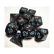 Koplow Speckled Dice Poly Set Blue Stars (7) New