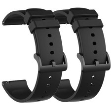2 Pack Waterproof Bands Compatible with Amazfit Active 2 Large, Black/Black