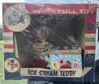 Vintage 1950s Acton Ice Cream Teddy Wood Pull Toy In Box Noma Play