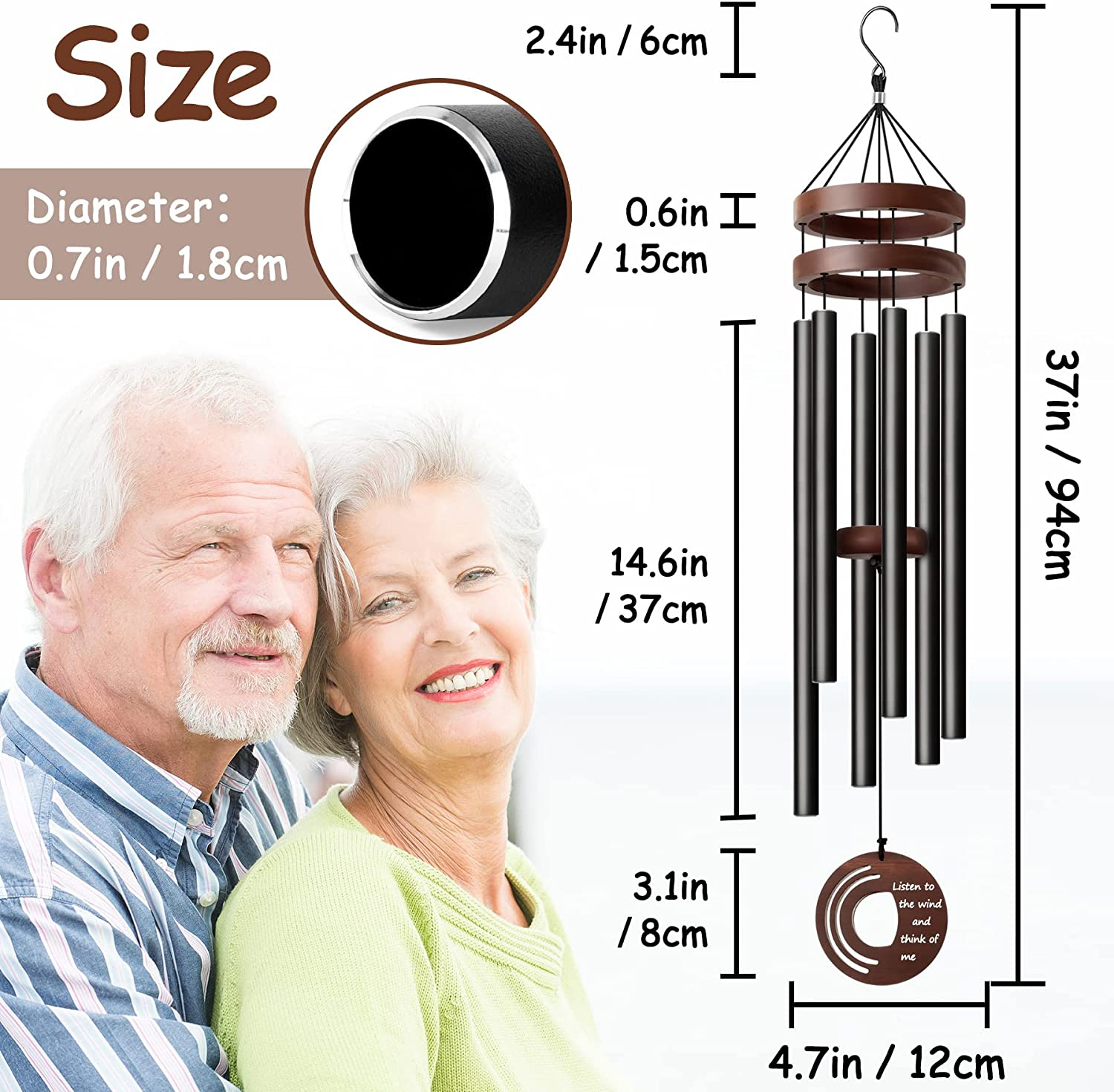 37 Inches Large Wind Chimes for outside Clearance Deep Tone, Memorial Wind Chime eBay
