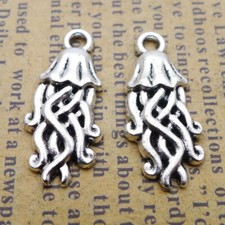 BULK 200Pcs Jellyfish Charms DIY Jewelry Making Pendant Antique Silver