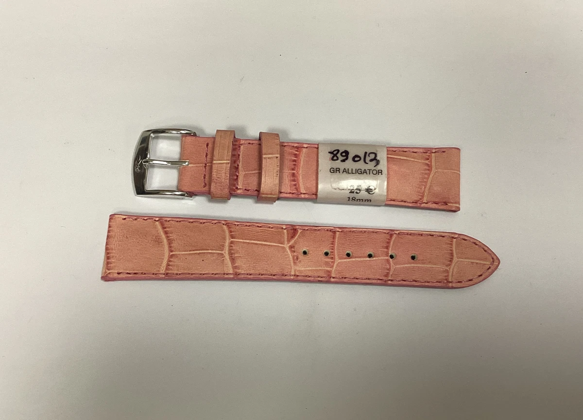 Bracelet De Montre ZRC Cuir Rose 18mm – Neuf Avec étiquettes