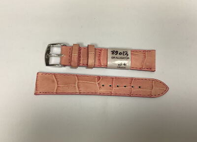 Bracelet De Montre ZRC 18 Mm - Cuir Grain Alligator Rose - Neuf Avec étiquettes