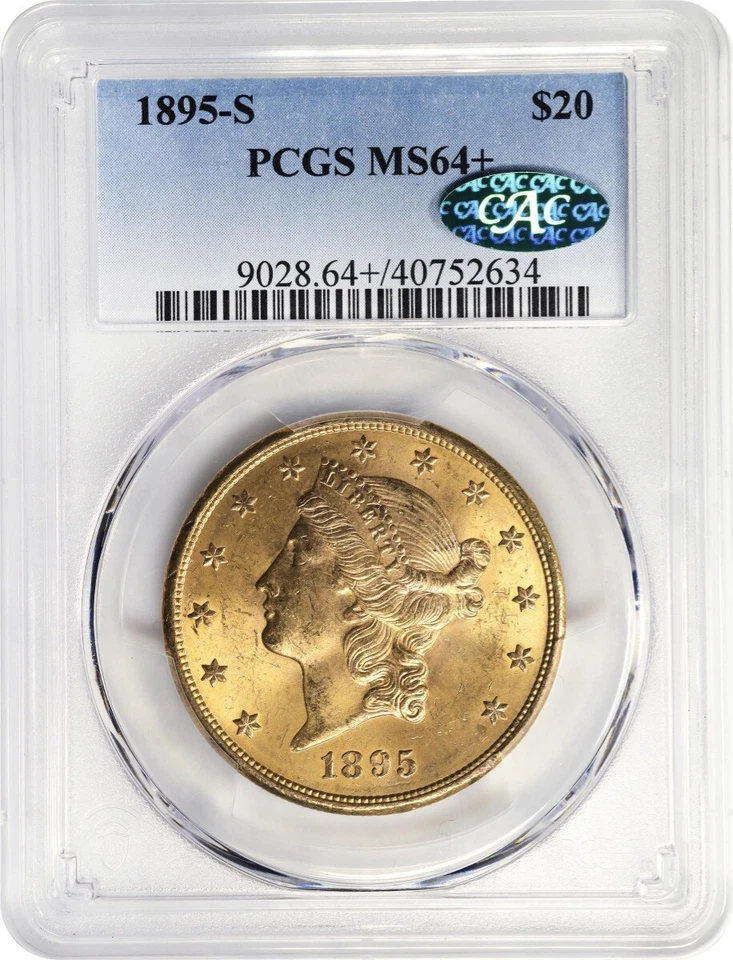 Двойной орел с головой Свободы 1895-S $20 PCGS MS64+ (CAC) - Изображение 3 из 4