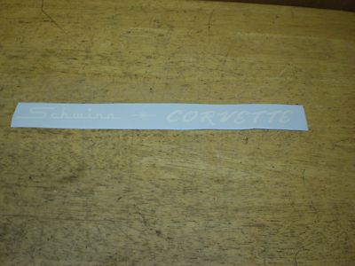 Schwinn Approved 26'' Corvette Bicycle White Chainguard Decal Scripted 1960 &