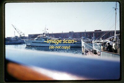 Passenger Ferry Boat Ship at Naples, Italy in 1958, Kodachrome Slide aa 27-11a