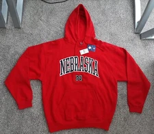 NEBRASKA CORNHUSKERS RED HOODIE SIZE LARGE OFFICALLY LICENSED J. AMERICA NEW