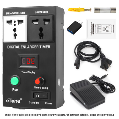 eTone Precision Digital Enlarger Timer With Foot Switch Darkroom Printing Photo
