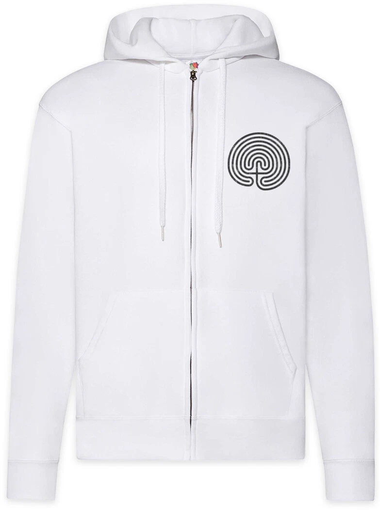 Cretan Maze Zipper Hoodie Labyrinth Mystic Hypnosis Hypnotize Spiral Symbol
