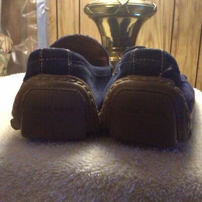 Cole Haan Blue Suede Penny Loafers Cole Haan MotoGrand Shoes Men main image 4