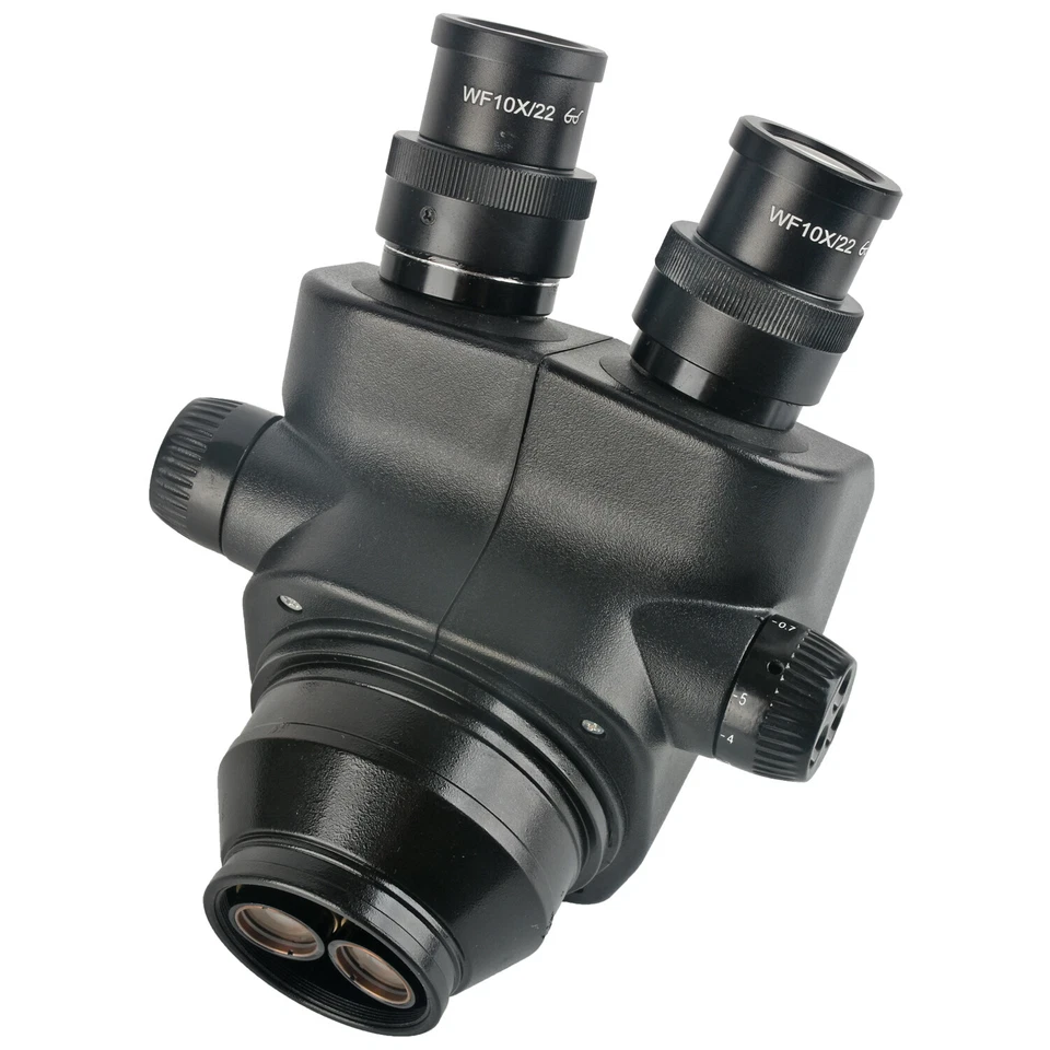 KOPPACE 7X-50X Black Trinocular Stereo Microscope 144 LED Ring Light 0.5X CTV  - Image 4 of 4