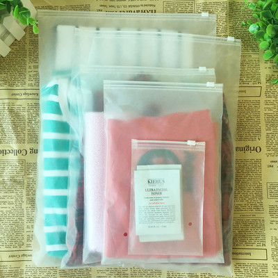 Matte Clear Plastic Packaging Frosted Zipper Bag Reclosable Clothes Underwear