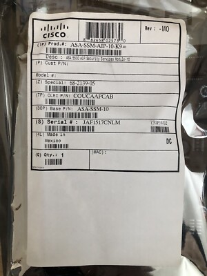Cisco ASA-AIP-SSM-10-K9 Cisco SSM-10 Cisco ASA Gigabit Ethernet Modul (inkl. MwSt.)
